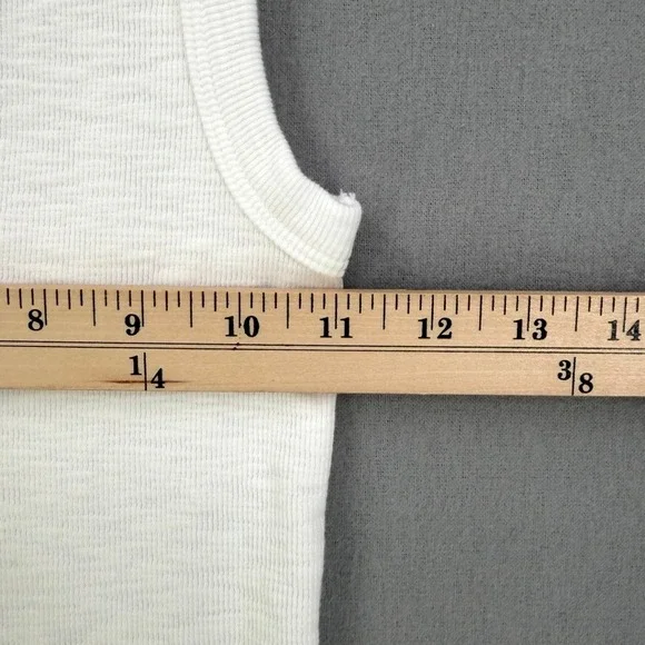 ENZA COSTA Textured Rib Sleeveless U Neck Tank Top Womens XS White Quite Luxury - Picture 10 of 16